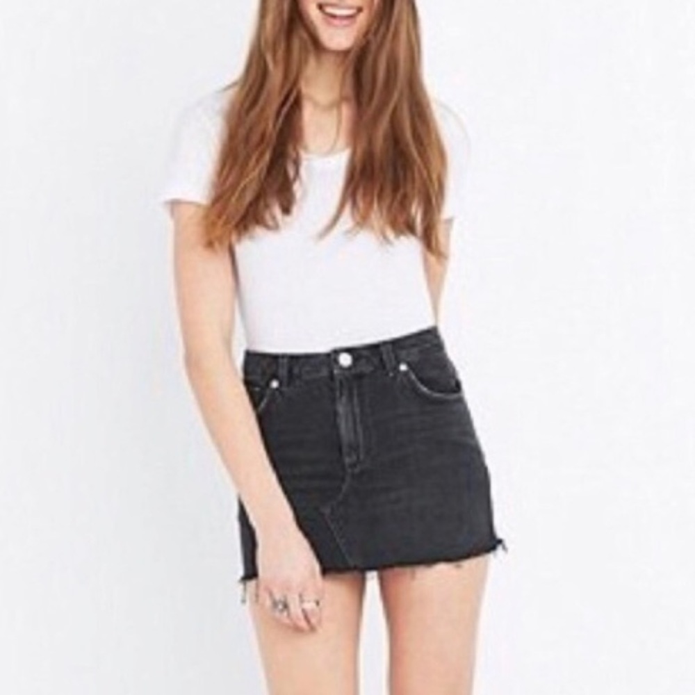 Urban Outfitters Lux Distressed Denim Jean Mini Skirt 0
